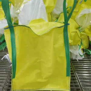 Heavy Duty 1000kg FIBC Big Bag Yellow Loops Breathable Jumbo Ton Bag for Agricultural Grain Mineral Raw Material Transport