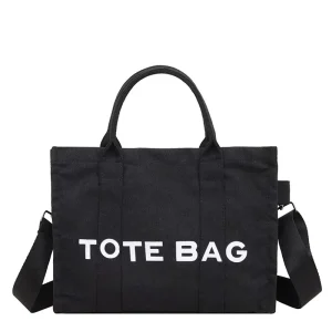 Heavy Duty Custom Logo 16oz Canvas Tote Bag with Crossbody Strap for Trade Show Promotions