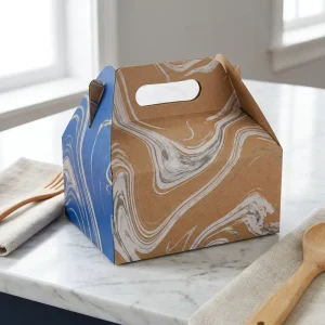 Heavy Duty Kraft Paper Box With Handle Sturdy Reinforced Bottom Disposable Carrier Boxes Factory Price