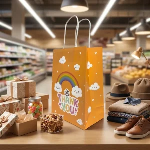 Heavy Duty Large Paper Bags with Twisted Handles Custom Printed Logo for Apparel Boutiques Sustainable & Durable