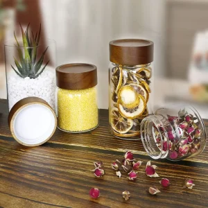 High Borosilicate Glass Threaded Mouth Airtight Jar Kitchen Grains Coffee Beans Storage Custom Logo Multiple