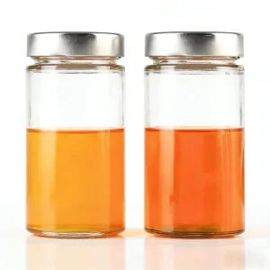 High Cover Pickle Jar Sealed High White Glass Jar Aluminum Bamboo Cap Round Transparent Glass Jars
