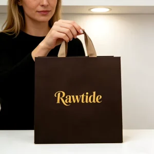 High Density Kraft Paper Bags Custom Printed with Your Logo Luxury Style Cotton Rope Handles Shopping Carrier Bags for Retail