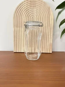 High End 380ml Airtight Glass Storage Jars Kitchen Containers for Coffee Beans Cereal and Candy