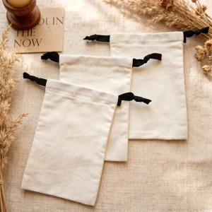 High-End Cotton Drawstring Dust Bag Custom Logo Luxury Packaging for Jewelry Purse & Gift Presentation