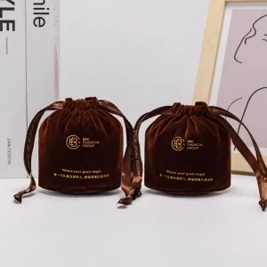 High End Disposable Soft Velvet Drawstring Packaging Bags Round Bottom Craft Storage for Candle Jars and Dust Pouches