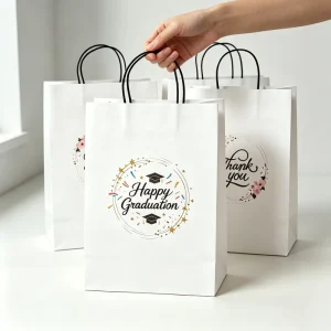 High End Kraft Paper Bags and Luxury Handmade with Colorful Logo Printing for Food and Shopping Gift Packaging Flexography