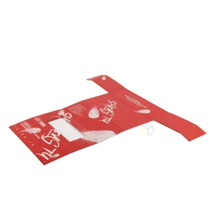 High End Rigid Red Flip Top Paperboard Box with Outer Sleeve Gold Foil Printing Small Display Window and Protective EVA Tray