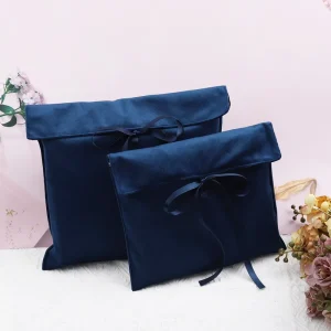 High End Velvet Envelope Flap T shirt Packaging Dust Bag Soft Envelope Makeup Gift Wig Packing Velvet Pouch With Ribbon