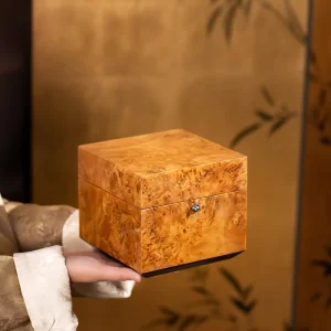High Gloss Single Pot Wooden Gift Box Wood Grain Painted Stamping for Porcelain Teapot Tea Set Elegant Bamboo Boxes