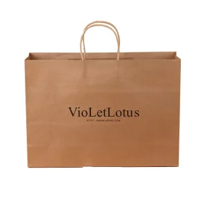 High Grade Recyclable Super Kraft Paper Bags, Hot Stamping, Cotton Rope, for Supermarket Takeaway Shopping, Customizable Size