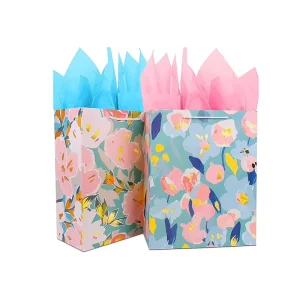 High Quality Biodegradable Durable Gift Paper Bags with Custom Design Available for Birthday Wedding Holiday Corporate Gifting
