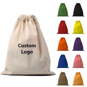 High Quality Canvas Dust Bag Custom Print Cotton Canvas Drawstring Bags With Logo
