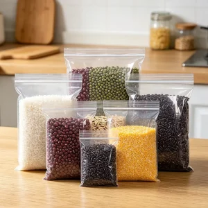 High Quality Clear Plastic Ziplock Bags Food Safe Transparent Resealable Packaging Pouches with Self Seal Strip