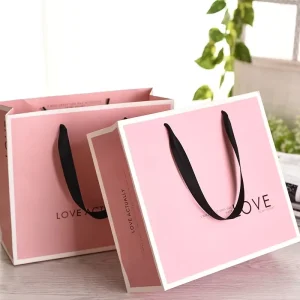 High Quality Colorful Kraft Paper Bags Luxury Shopping Gift Cardboard Paper Packaging Bag with Handle