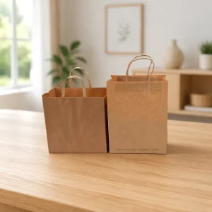High Quality Custom Eco Friendly Kraft Paper Bags with Handle Classic Style for Packaging and Storage