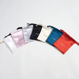 High Quality Customized Logo Eco Friendly Silk Satin Dust Pouch Bags Drawstring Jewelry Bag