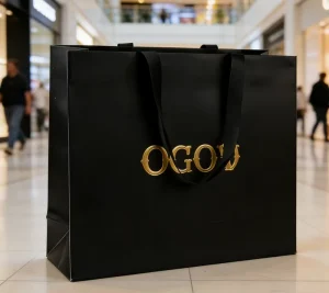 High Quality Eco friendly Recyclable Paperboard Hand Length Handle Embossed Luxury Bag for Promotion and Supermarket Use