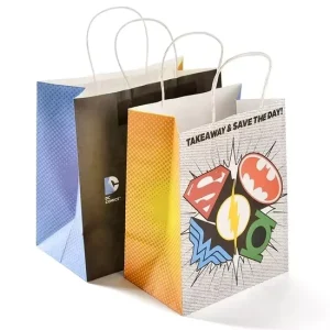 High Quality Factory Custom Logo Brown Kraft Paper Bag Food with Handle Shopping Bag