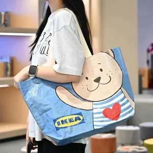 High Quality Laminated PP PE Woven Shopping Bags with Cross Stitch Handles for Heavy Duty Grocery Shopping