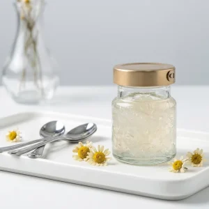 High Quality Luxury 75g Glass Jar with Screw Cap and Screen Printing for Bird Nest Bottle
