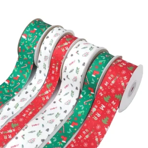 High Quality New Christmas Wired Edge Ribbon High Quality Ribbons for Gift Wrap
