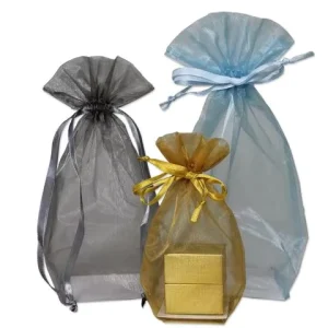 High Quality Organza Bag Candy Pouch Organza Drawstring Bag Custom Logo Jewelry Gift Bag for Wedding
