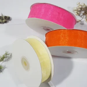 High Quality Organza Ribbon Roll Customized Width Sustainable Nylon Fabric Woven Material