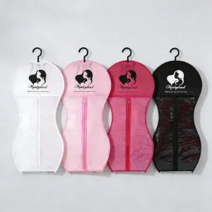 High Quality PVC Wig Storage Dust Bag with Hair Hook Customized LOGO Low MOQ Portable Fashion Style