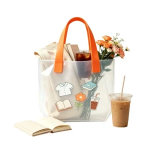 High Quality Simple Plastic Waterproof Tote Bag Daily Grocery Shopping Bag