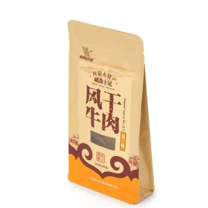 High Quality Stand up Biodegradable Kraft Paper PET/PE Laminated Zipper Lock Pouches Bags