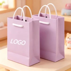 High Quality Thickened White Paper Gift Bags Cute Cartoon Pet Print Shopping Bags with Handles for Bulk Sale