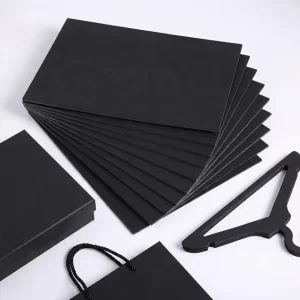 High Stiffness Black Paperboard Sheets Rolls 120-450gsm Black Cardboard for Luxury Shopping Bag Gift Packaging