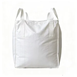 High Strength White 1 Ton FIBC Big Bag Top Open Flat Bottom Jumbo Bulk Bag Antistatic Cross Corner Loops 5:1 Safety Factor