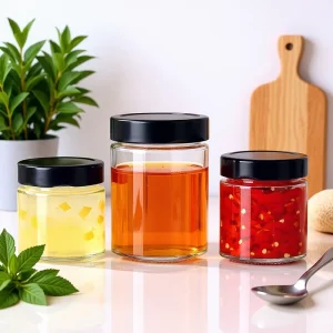 High White Glass Honey Jam Bottle with High Lid Straight Design Round Glass Jars with Bamboo/Plastic Lid