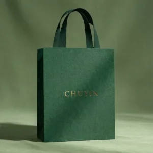 High end Custom Eco Friendly Paperboard Shopping Gift Bag with Logo Printed Cream Style