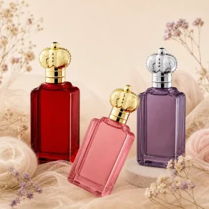 High end Design Elegant Minimalist Modern 50ml Custom Clear Glass Perfume Bottle Botella De Perfume