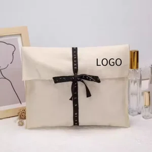 High quality Soft Custom Cotton Envelope Packaging Dust Bag Recyclable Cotton Envelope Pouch With Flap