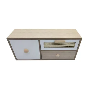 Home Bamboo Drawer Type Desktop Organizer Tea Wooden Bamboo Drawer Storage Box Organizer