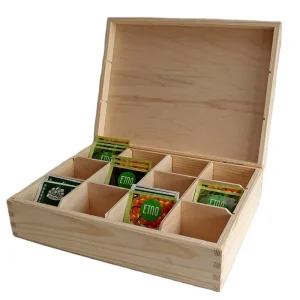 Home Office Gift Wood Coffee Tea Storage Box Organizer Eco-Friendly Multi-Functional Decorative Box Bamboo Tea Box