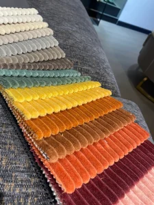 Home Textile 100% Polyester Breathable PA Coated Heavyweight Woven Yarn Dyed Corduroy Sofa Upholstery Fabric