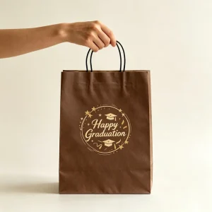 Hot Selling Factory Whole Sales Custom logo Brown Kraft Paper with Aluminum Foil Inside for Food Packaging Take Away Food Bags