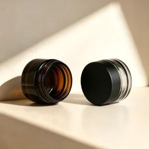 In Stock 3.5g 7g 14g 28g Matte Glossy Black Frosted Clear Amber CR Glass Jar Containers 1 2 3 4oz Child Proof Glass Jar