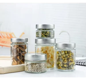 In Stock 3oz Glass Jar with Metal Screw Lid for Honey Pickle Baby Food Olive Oil & Milk Storage