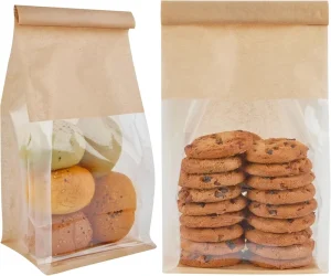 In Stock Manufacturer Food Grade Cpp Plastic Kraft Paper Packaging Reusable Wire Tin Tie Bread Bag With Window