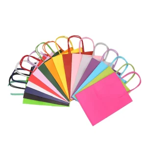 In-Stock Premium Luxury Laminated Kraft Paper Bags Supermarket Exhibition Christmas Gifts Twisted Handles Custom Logo Low MOQ