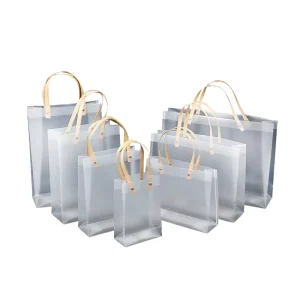In stock Model 001 PP clear Tote Bags Matte Plastic Gift Bags Souvenir Packaging Bags and Wedding Candy gift Pouches