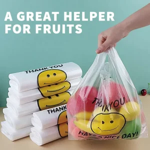 In stock Size Plastic Thank You Bag With Handle for Small Businesses