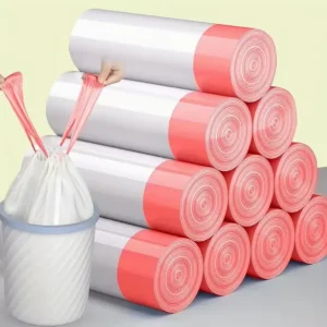 Indoor Biodegradable Drawstring Garbage Bag Transparent Plastic Garbage Bag