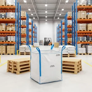 Industrial PP Woven Jumbo Bags (500-2000kg) FIBC Bulk Bags Side Seam Loop Flat Bottom for Firewood Logistics Packaging